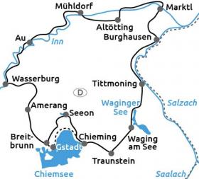 Cycle Tour Chiemgau & Rupertiwinkel - map