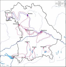 Cycling Holidays in Bavaria - map